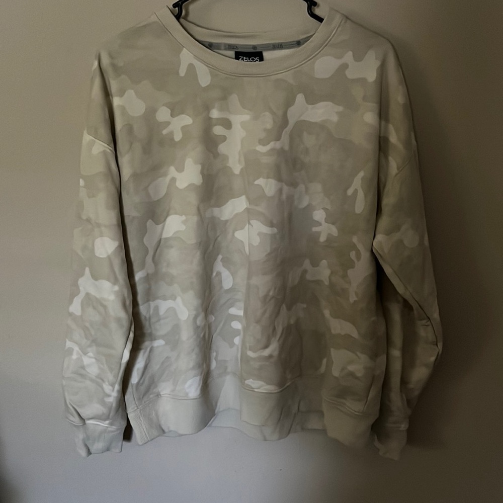 zelos cream & tan crewneck